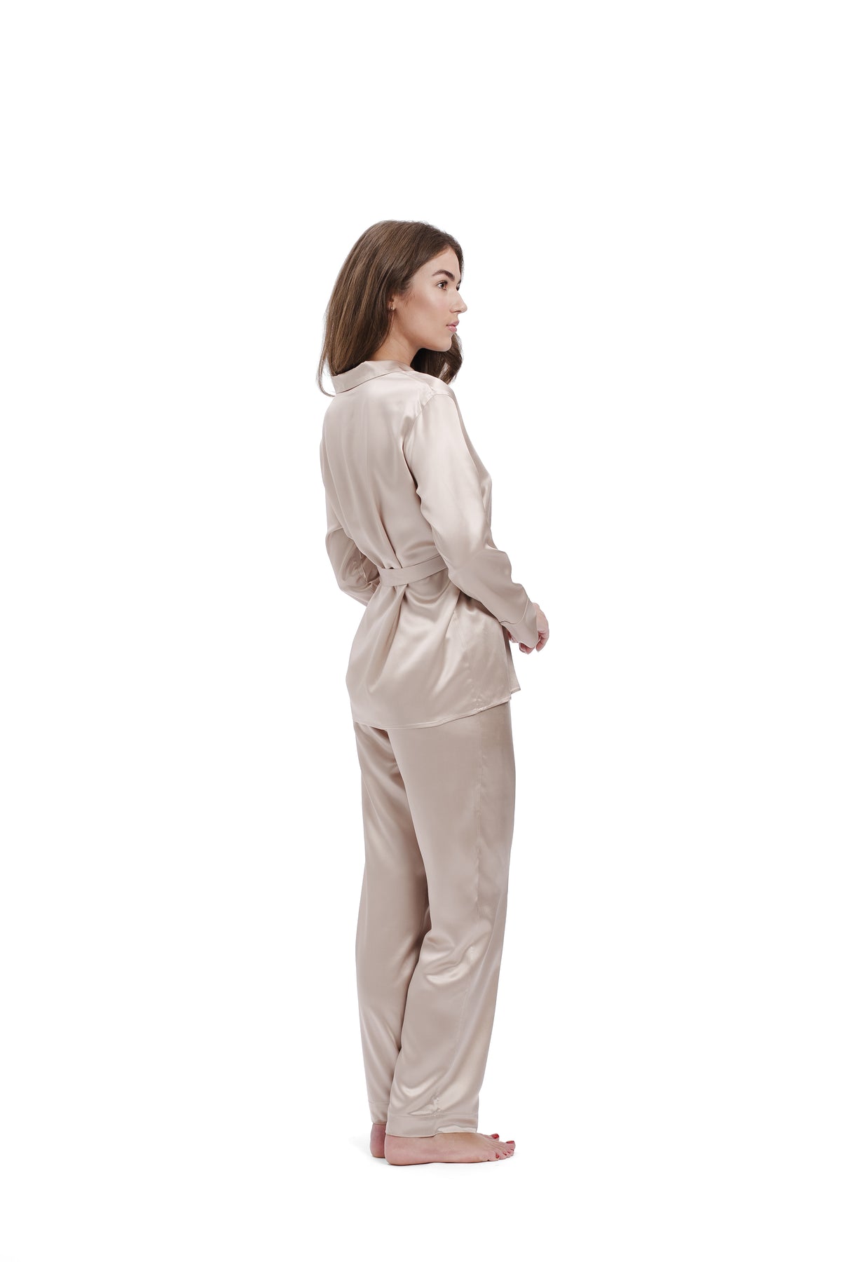Belted Silk Set - Caramel