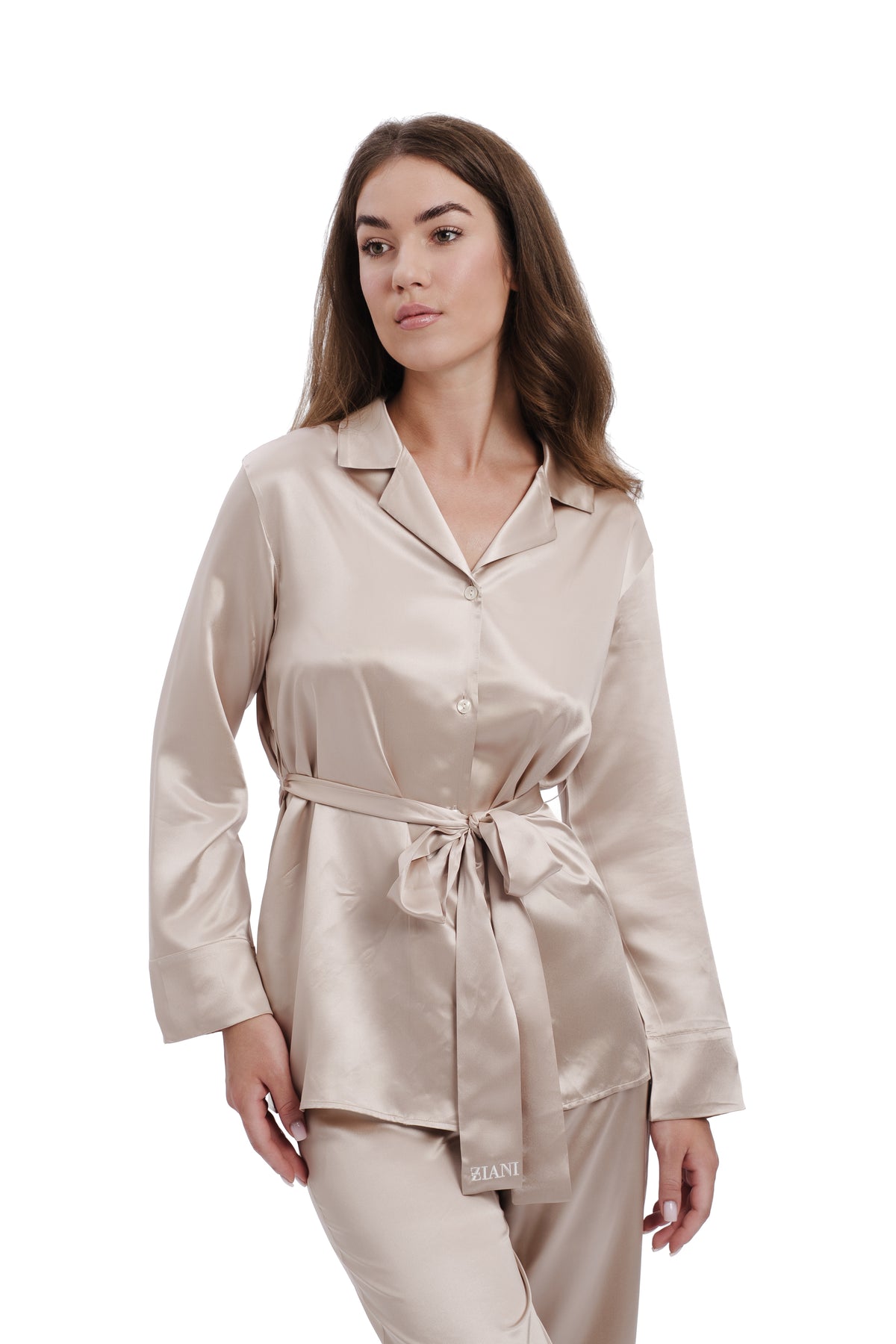 Belted Silk Set - Caramel