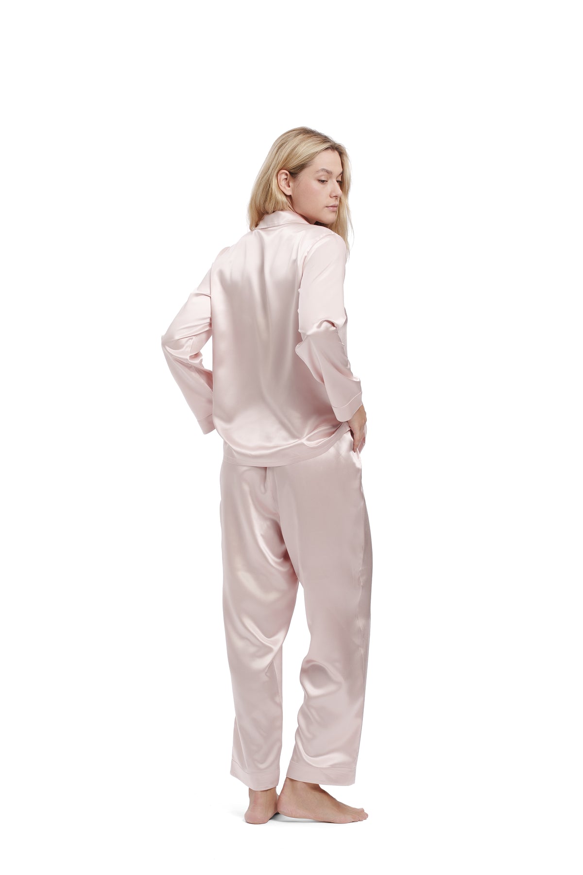 Longsleeve Silk Set - Cherry Pink