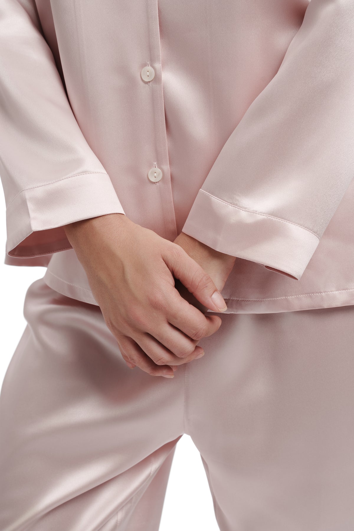 Longsleeve Silk Set - Cherry Pink