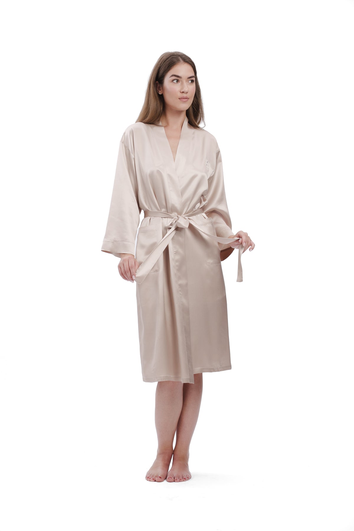 Silk Robe - Caramel
